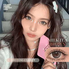 Kính áp tròng 6 tháng MILK TEA BROWN màu nâu sáng tây giãn tròng vừa GTRENDY - MC38
