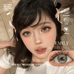 Kính áp tròng 6 tháng EMILY BROWN màu nâu trà tự nhiên giãn tròng vừa GTRENDY - MC38