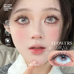 Kính áp tròng 6 tháng FLOWERS GRAY màu xám sáng tây giãn tròng nhỏ GTRENDY - MCK1