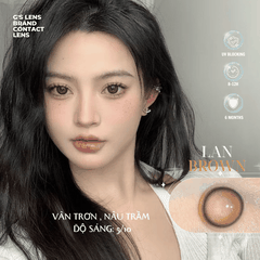 Kính áp tròng 6 tháng LAN BROWN màu nâu trơn tự nhiên giãn tròng nhỏ GTRENDY - MCK1