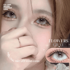 Kính áp tròng 6 tháng FLOWERS GRAY màu xám sáng tây giãn tròng nhỏ GTRENDY - MCK1