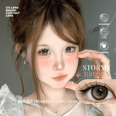 Kính áp tròng 6 tháng STORMY BROWN màu nâu tự nhiên giãn tròng nhỏ GTRENDY - MC38