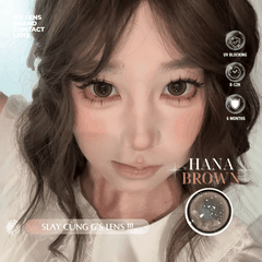 Kính áp tròng 6 tháng HANA BROWN màu nâu trầm tự nhiên giãn tròng vừa GTRENDY -