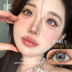 Kính áp tròng 6 tháng EMILY BROWN màu nâu trà tự nhiên giãn tròng vừa GTRENDY - MC38