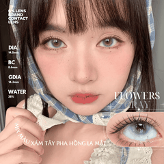 Kính áp tròng 6 tháng FLOWERS GRAY màu xám sáng tây giãn tròng nhỏ GTRENDY - MCK1