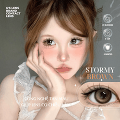 Kính áp tròng 6 tháng STORMY BROWN màu nâu tự nhiên giãn tròng nhỏ GTRENDY - MC38