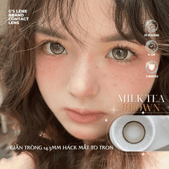 Kính áp tròng 6 tháng MILK TEA BROWN màu nâu sáng tây giãn tròng vừa GTRENDY - MC38