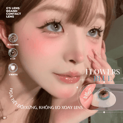 Kính áp tròng 6 tháng FLOWERS BLUE màu xanh dương sáng tây giãn tròng nhỏ GTRENDY - MCK1