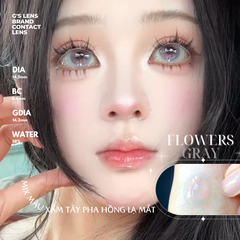 Kính áp tròng 6 tháng FLOWERS GRAY màu xám sáng tây giãn tròng nhỏ GTRENDY - MCK1