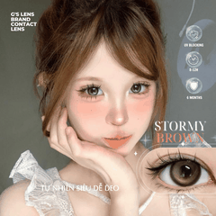 Kính áp tròng 6 tháng STORMY BROWN màu nâu tự nhiên giãn tròng nhỏ GTRENDY - MC38