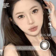 Kính áp tròng 6 tháng SUGAR BROWN màu nâu tự nhiên giãn tròng nhỏ GTRENDY - MC38