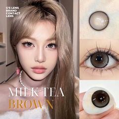 Kính áp tròng 6 tháng MILK TEA BROWN màu nâu sáng tây giãn tròng vừa GTRENDY - MC38