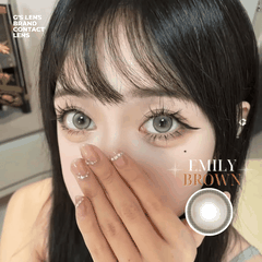 Kính áp tròng 6 tháng EMILY BROWN màu nâu trà tự nhiên giãn tròng vừa GTRENDY - MC38