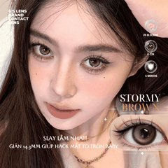 Kính áp tròng 6 tháng STORMY BROWN màu nâu tự nhiên giãn tròng nhỏ GTRENDY - MC38
