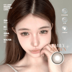 Kính áp tròng 6 tháng EMILY BROWN màu nâu trà tự nhiên giãn tròng vừa GTRENDY - MC38