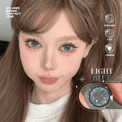 Kính áp tròng 6 tháng LIGHT BLUE màu xanh dương sáng tây giãn tròng nhỏ GTRENDY - MC38