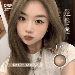 Kính áp tròng 6 tháng LAN BROWN màu nâu trơn tự nhiên giãn tròng nhỏ GTRENDY - MCK1