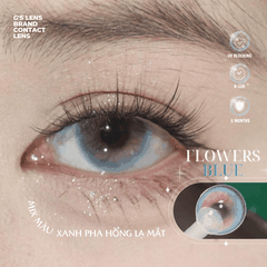 Kính áp tròng 6 tháng FLOWERS BLUE màu xanh dương sáng tây giãn tròng nhỏ GTRENDY - MCK1