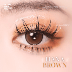 Kính áp tròng 6 tháng HANA BROWN màu nâu trầm tự nhiên giãn tròng vừa GTRENDY -