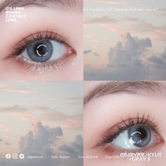 Lens Mắt Kính Áp Tròng Xám Tây Vân Giãn Ít Size S 14.2mm PIM GRAY Có Từ 0 Đến 7 Độ Lệch Độ GSLENS