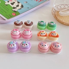 Khay Mini 3D Gấy Thỏ Cáo Xanh Cáo Hồng- Case Đựng Lens