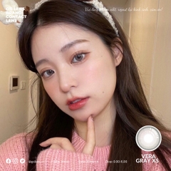 Lens Mắt Kính Áp Tròng Xám Tây Vân Xước VERA GRAY Không Giãn Có Từ 0 Đến 6 Độ Lệch Độ Size XS 14mm - GSLENS