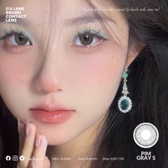 Lens Mắt Kính Áp Tròng Xám Tây Vân Giãn Ít Size S 14.2mm PIM GRAY Có Từ 0 Đến 7 Độ Lệch Độ GSLENS