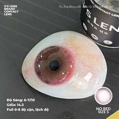 Lens Mắt Kính Áp Tròng Đỏ Tây Sáng NO RED Giãn Ít Có Từ 0 Đến 6 Độ Lệch Độ Size S 14.2mm - GSLENS
