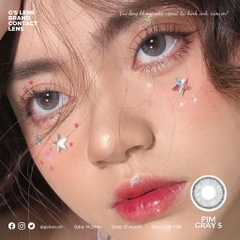 Lens Mắt Kính Áp Tròng Xám Tây Vân Giãn Ít Size S 14.2mm PIM GRAY Có Từ 0 Đến 7 Độ Lệch Độ GSLENS