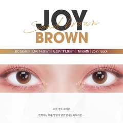 Lens mắt nâu hoàng hôn Sunset SOY BROWN không giãn XS có 0-8 độ lệch độ dành cho mắt nhạy cảm G'S LENS Polyhema Cao Cấp