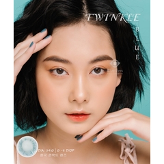 Lens mắt xanh tự nhiên TWINKLE BLUE không giãn size XS có 0-8 độ lệch độ dành cho mắt nhạy cảm G'S LENS Polyhema Cao Cấp