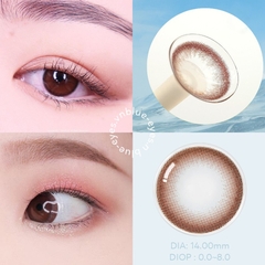 Lens mắt nâu tự nhiên PURRY CHOCO giãn ít size S có 0-8 độ lệch độ dành cho mắt nhạy cảm G'S LENS Polyhema Cao Cấp