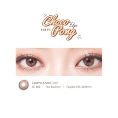 Lens mắt nâu tự nhiên CARAMEL CHOCO giãn ít size S có 0-8 độ lệch độ dành cho mắt nhạy cảm G'S LENS Polyhema Cao Cấp