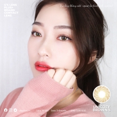 Lens mắt nâu tây vân xoáy TIAM BROWN size S có 0-8 độ lệch độ dành cho mắt nhạy cảm G'S LENS Polyhema Cao Cấp