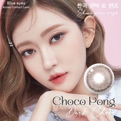 Lens mắt nâu choco vân xước DARK CHOCO giãn ít size S có 0-8 độ lệch độ dành cho mắt nhạy cảm G'S LENS Polyhema Cao Cấp