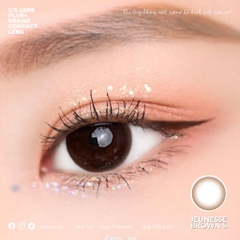 Lens mắt nâu mật ong tự nhiên JEUNESSE BROWN size s có 0-8 độ lệch độ dành cho mắt nhạy cảm G'S LENS Polyhema Cao Cấp