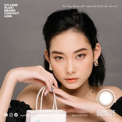 Lens mắt nâu mật ong tự nhiên JEUNESSE BROWN size s có 0-8 độ lệch độ dành cho mắt nhạy cảm G'S LENS Polyhema Cao Cấp