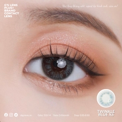 Lens mắt xanh tự nhiên TWINKLE BLUE không giãn size XS có 0-8 độ lệch độ dành cho mắt nhạy cảm G'S LENS Polyhema Cao Cấp