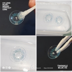 Lens mắt xanh tự nhiên TWINKLE BLUE không giãn size XS có 0-8 độ lệch độ dành cho mắt nhạy cảm G'S LENS Polyhema Cao Cấp