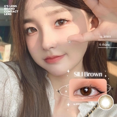 Lens mắt nâu tự nhiên SILI BROWN size S có 0-8 lệch độ dành cho mắt nhạy cảm G'S LENS PLUS+ Silicone Hydrogel 24hCao Cấp