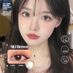 Lens mắt nâu tự nhiên SILI BROWN size S có 0-8 lệch độ dành cho mắt nhạy cảm G'S LENS PLUS+ Silicone Hydrogel 24hCao Cấp