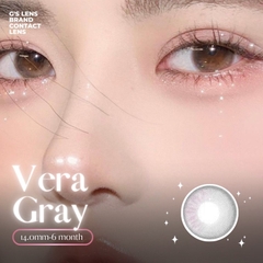 Lens Mắt Kính Áp Tròng Xám Tây Vân Xước VERA GRAY Không Giãn Có Từ 0 Đến 6 Độ Lệch Độ Size XS 14mm - GSLENS