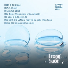 Kính áp tròng 6 tháng TRONG SUỐT không màu tự nhiên không giãn tròng GTRENDY - MC38