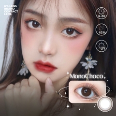 Kính Áp Tròng Lens Mắt Nâu Mono Choco Nâu Tối Giãn Tròng Siêu Ít, Không Giãn Size XS 14-14.2mm 0-6 Độ Cận