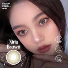 Lens Mắt Kính Áp Tròng Nâu Vân Tự Nhiên Xiria  Giãn Ít Có Từ 0 Đến 7 Độ Lệch Độ Size S 14.2mm