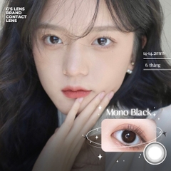 Lens Mắt Kính Áp Tròng Mono Black Đen Trơn Size Xs Không Giãn 14-14.2mm Có 0 Đến 6 Độ Lệch Độ  G'S LENS
