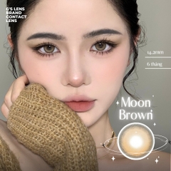 Kính áp tròng 6 tháng MOON BROWN màu nâu sáng tây giãn tròng vừa GTRENDY - MC38