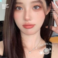 Kính áp tròng 6 tháng A01 BROWN màu nâu tự nhiên giãn tròng nhỏ GTRENDY - lens trung