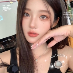 Kính áp tròng 6 tháng A01 BROWN màu nâu tự nhiên giãn tròng nhỏ GTRENDY - lens trung
