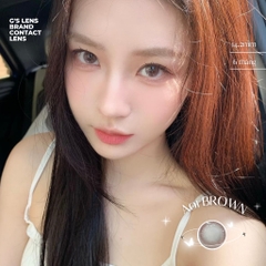 Kính áp tròng 6 tháng A01 BROWN màu nâu tự nhiên giãn tròng nhỏ GTRENDY - lens trung